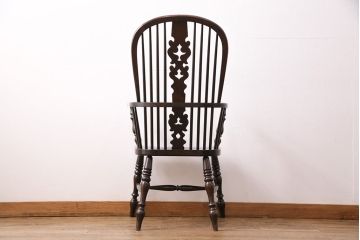 中古　松本民芸家具　#44A型　座り心地の良さと優美なデザインが魅力的なウィンザーチェア(アームチェア、椅子、ウインザーチェア)(定価約18万円)(R-048289)