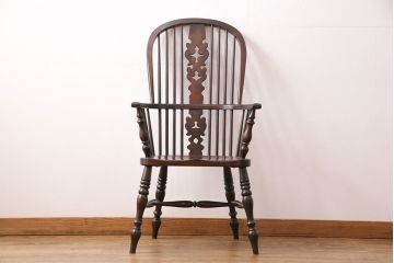 中古　松本民芸家具　#44A型　座り心地の良さと優美なデザインが魅力的なウィンザーチェア(アームチェア、椅子、ウインザーチェア)(定価約18万円)(R-048290)