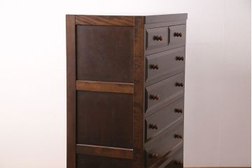 中古　松本民芸家具　D型整理タンスI　和洋どちらにも馴染む上品な佇まいのチェスト(洋服タンス、和たんす、収納箪笥、引き出し)(定価約39万円)(R-048291)