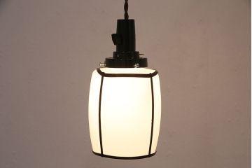 アンティーク照明　セルロイド装飾がアクセントになった和の趣溢れる天井照明(ペンダントライト、吊り下げ照明)(R-048300)