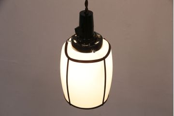 アンティーク照明　セルロイド装飾がアクセントになった和の趣溢れる天井照明(ペンダントライト、吊り下げ照明)(R-048300)