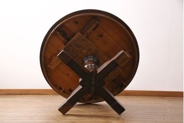 アメリカヴィンテージ　ETHAN ALLEN(イーセンアーレン)　重厚な落ち着いた雰囲気が魅力的なエクステンションテーブル(ダイニングテーブル、ビンテージ)(R-048302)