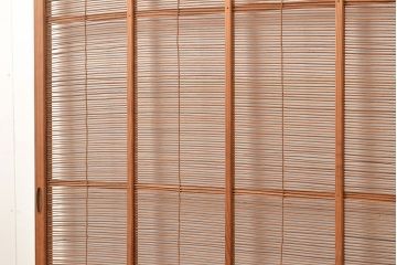和製アンティーク　爽涼な風情が漂う御簾戸3枚セット(簾戸、簀戸、葭戸、夏障子、夏戸、すど、葦戸)(R-048306)