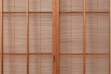 和製アンティーク　爽涼な風情が漂う御簾戸3枚セット(簾戸、簀戸、葭戸、夏障子、夏戸、すど、葦戸)(R-048306)