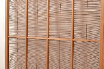 和製アンティーク　爽涼な風情が漂う御簾戸3枚セット(簾戸、簀戸、葭戸、夏障子、夏戸、すど、葦戸)(R-048306)