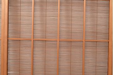 和製アンティーク　爽涼な風情が漂う御簾戸3枚セット(簾戸、簀戸、葭戸、夏障子、夏戸、すど、葦戸)(R-048306)