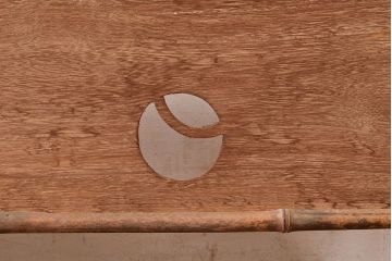 和製アンティーク　「千両」小判の透かしがアクセントの御簾戸1枚(建具、簾戸、簀戸、葭戸、夏障子、夏戸、すど、葦戸)(R-048307)
