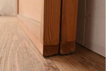和製アンティーク　竹の桟が上品な和の雰囲気を醸し出す御簾戸2枚セット(簾戸、簀戸、葭戸、夏障子、夏戸、葦戸)(R-048308)