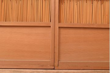 和製アンティーク　竹の桟が上品な和の雰囲気を醸し出す御簾戸2枚セット(簾戸、簀戸、葭戸、夏障子、夏戸、葦戸)(R-048308)