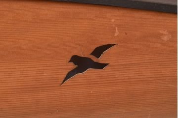 和製アンティーク　竹と飛ぶ鳥の透かしが風情漂う御簾戸4枚セット(簾戸、簀戸、葭戸、夏障子、夏戸、すど、葦戸)(R-048310)