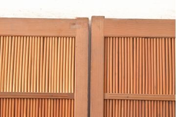 和製アンティーク　竹の透かしが和の雰囲気を高める御簾戸2枚セット(簾戸、簀戸、葭戸、夏障子、夏戸、すど、葦戸)(R-048312)
