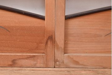 和製アンティーク　竹の透かしが和の雰囲気を高める御簾戸2枚セット(簾戸、簀戸、葭戸、夏障子、夏戸、すど、葦戸)(R-048312)