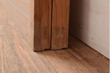 和製アンティーク　竹の透かしが和の雰囲気を高める御簾戸2枚セット(簾戸、簀戸、葭戸、夏障子、夏戸、すど、葦戸)(R-048312)