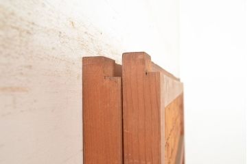 和製アンティーク　和の情緒ある透かし彫りの意匠が魅力的な御簾戸2枚セット(簾戸、簀戸、葭戸、夏障子、夏戸、すど、葦戸)(R-048314)