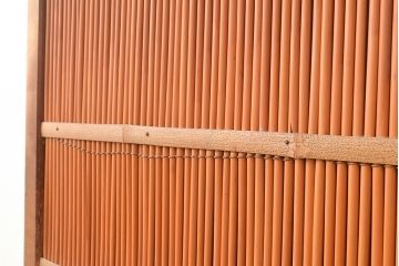 和製アンティーク　整然と並ぶ竹の桟が涼しげな御簾戸2枚セット(簾戸、簀戸、葭戸、夏障子、夏戸、すど、葦戸)(R-048315)