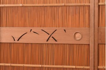 和製アンティーク　透かし彫りが上品!風情漂う空間作りにおすすめの御簾戸4枚セット(建具、簾戸、簀戸、葭戸、夏障子、すど、葦戸)(R-048317)