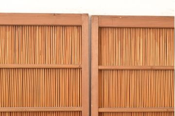 和製アンティーク　透かし彫りが上品!風情漂う空間作りにおすすめの御簾戸4枚セット(建具、簾戸、簀戸、葭戸、夏障子、すど、葦戸)(R-048317)