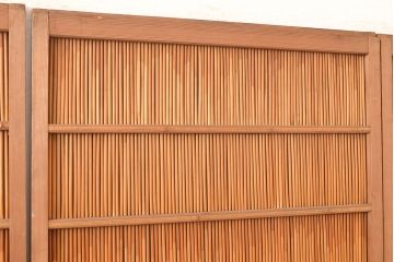 和製アンティーク　透かし彫りが上品!風情漂う空間作りにおすすめの御簾戸4枚セット(建具、簾戸、簀戸、葭戸、夏障子、すど、葦戸)(R-048317)