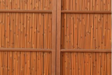 アンティーク建具　鮎の絵柄が風情を高める簀戸4枚セット(簾戸、葭戸、夏障子、夏戸、すど、葦戸)(R-048318)