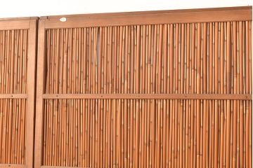 アンティーク建具　鮎の絵柄が風情を高める簀戸4枚セット(簾戸、葭戸、夏障子、夏戸、すど、葦戸)(R-048318)