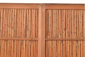 アンティーク建具　鮎の絵柄が風情を高める簀戸4枚セット(簾戸、葭戸、夏障子、夏戸、すど、葦戸)(R-048318)