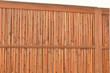 アンティーク建具　鮎の絵柄が風情を高める簀戸4枚セット(簾戸、葭戸、夏障子、夏戸、すど、葦戸)(R-048318)
