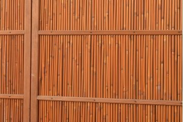 アンティーク建具　鮎の絵柄が風情を高める簀戸4枚セット(簾戸、葭戸、夏障子、夏戸、すど、葦戸)(R-048318)