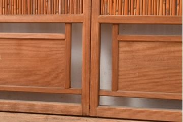 アンティーク建具　鮎の絵柄が風情を高める簀戸4枚セット(簾戸、葭戸、夏障子、夏戸、すど、葦戸)(R-048318)