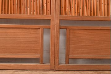 アンティーク建具　鮎の絵柄が風情を高める簀戸4枚セット(簾戸、葭戸、夏障子、夏戸、すど、葦戸)(R-048318)