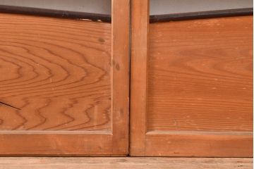 和製アンティーク　波千鳥の透かし彫りが愛らしい御簾戸2枚セット(建具、簾戸、簀戸、葭戸、夏障子、すど、葦戸)(R-048319)