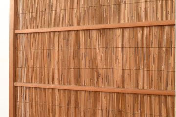 和製アンティーク　趣き溢れる透かし彫りが心を落ち着かせる御簾戸2枚セット(建具、簾戸、簀戸、葭戸、夏障子、すど、葦戸)(R-048320)