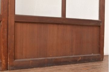 アンティーク建具　明るい空間づくりに活躍するレトロなガラス戸4枚セット(引き戸、建具)(R-048324)