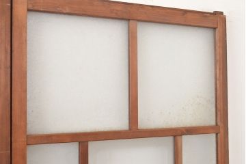 アンティーク建具　明るい空間づくりに活躍するレトロなガラス戸4枚セット(引き戸、建具)(R-048324)