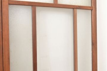 アンティーク建具　明るい空間づくりに活躍するレトロなガラス戸4枚セット(引き戸、建具)(R-048324)