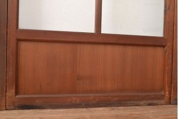 アンティーク建具　明るい空間づくりに活躍するレトロなガラス戸4枚セット(引き戸、建具)(R-048324)