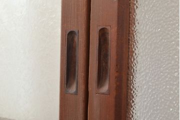 アンティーク建具　明るい空間づくりに活躍するレトロなガラス戸4枚セット(引き戸、建具)(R-048324)