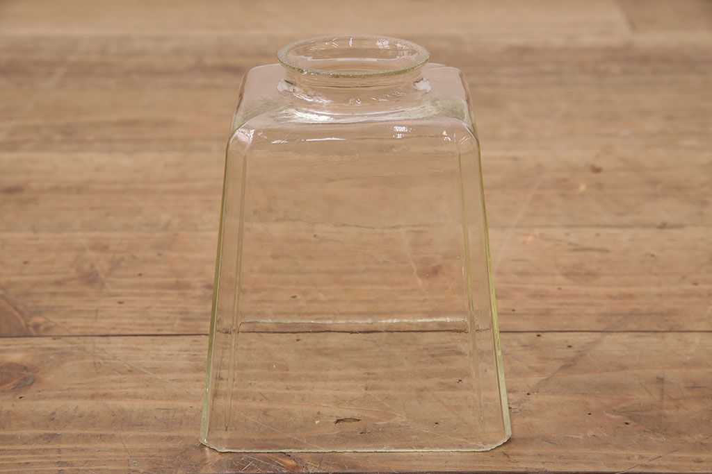 アンティーク照明　クリアガラスのシェードが珍しいレトロな天井照明(吊り下げ照明、ペンダントライト)(R-048341)