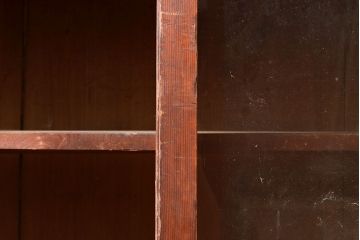 和製アンティーク　前面ヒノキ材　どこか懐かしさを感じる時代の味が魅力的な戸棚(収納棚、食器棚、キャビネット、サイドボード)(R-048347)