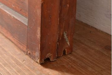 和製アンティーク　懐かしさが漂うダイヤガラス入りのガラス戸2枚セット(引き戸、建具)(R-048349)