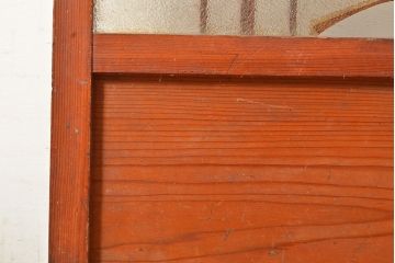 和製アンティーク　懐かしさが漂うダイヤガラス入りのガラス戸2枚セット(引き戸、建具)(R-048349)