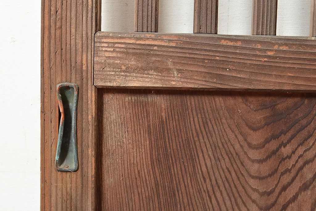 和製アンティーク　古き良き時代の味わいが趣溢れる格子戸2枚セット(玄関戸、引き戸、建具)(R-048350)