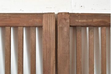 和製アンティーク　古き良き時代の味わいが趣溢れる格子戸2枚セット(玄関戸、引き戸、建具)(R-048350)