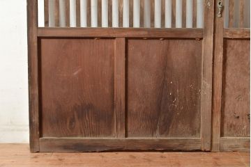 和製アンティーク　古き良き時代の味わいが趣溢れる格子戸2枚セット(玄関戸、引き戸、建具)(R-048350)