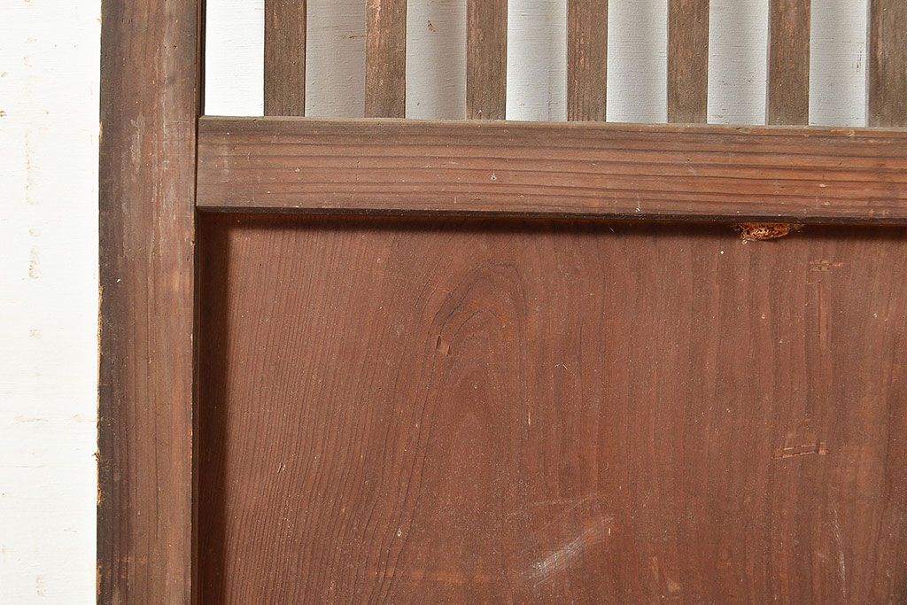 和製アンティーク　古き良き時代の味わいが趣溢れる格子戸2枚セット(玄関戸、引き戸、建具)(R-048350)