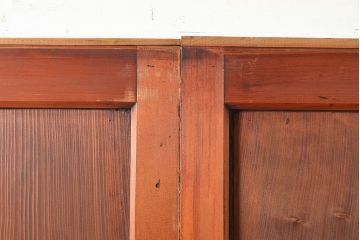 和製アンティーク　力強い木目が目を引く上質な障子帯戸4枚セット(障子戸、格子戸、板戸、引き戸、建具)(R-048351)