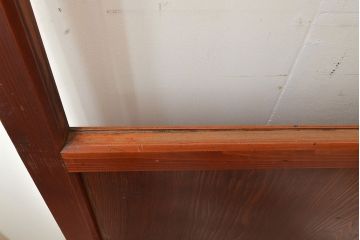 和製アンティーク　力強い木目が目を引く上質な障子帯戸4枚セット(障子戸、格子戸、板戸、引き戸、建具)(R-048351)