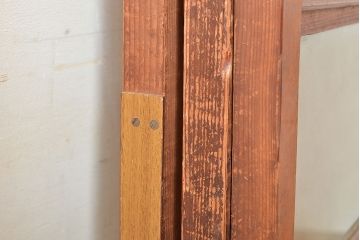 和製アンティーク　明るい木色がレトロな雰囲気を醸し出すガラス戸3枚セット(引き戸、建具)(R-048352)