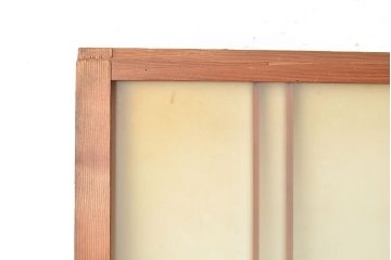和製アンティーク　明るい木色がレトロな雰囲気を醸し出すガラス戸3枚セット(引き戸、建具)(R-048352)