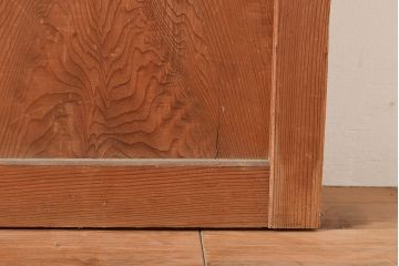 和製アンティーク　明るい木色がレトロな雰囲気を醸し出すガラス戸3枚セット(引き戸、建具)(R-048352)