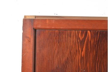 アンティーク建具　くっきりとした木目が迫力ある障子帯戸2枚セット(障子戸、格子戸、板戸、引き戸、建具)(R-048353)